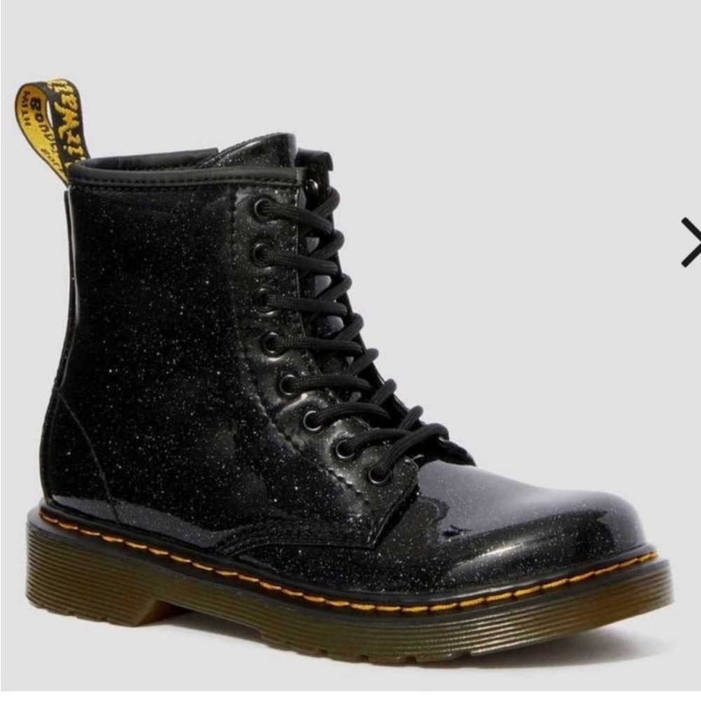 Dr. Martens 1460 Glitter J Boots Size 5 Lace Up Black Combat Boots Women's